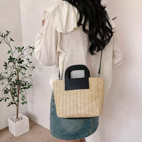 Straw Bags Women Summer Crossbody Bags Lady Travel Handbags Shoulder Bags