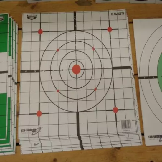 63 Total - Birchwood Casey 12" Bullseye Eze-Scorer Training Targets, DIRTY BIRD