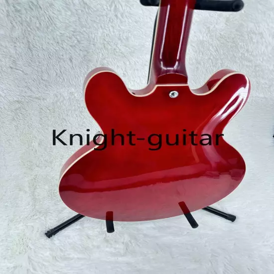 Factory Made ES-335 Gloss Red Semi-Hollow Guitar FR Bridge Chrome Part HH Pickup