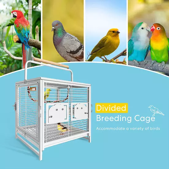 19'' Wrought Iron Bird Travel Carrier Cage Parrots Conures Lovebird Cockatiel