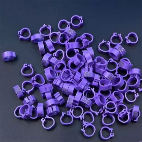 100PCS Bird Rings Leg Foot Bands For Pigeon Parrot Clip Rings Number 1-100