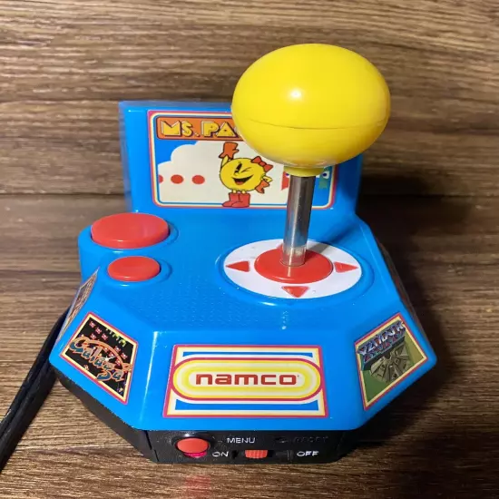 Namco Ms Pac-Man 5-In-1 Plug N Play 2004 Jakks Pacific TV Arcade Game TESTED