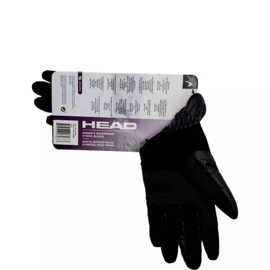 HEAD Women’s Touchscreen Waterproof Hybrid Gloves, LARGE, Black, ThermalFUR Warm