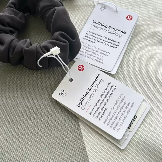 BUNDLE OF 4 Lululemon Uplifting Scrunchie black granite NWT