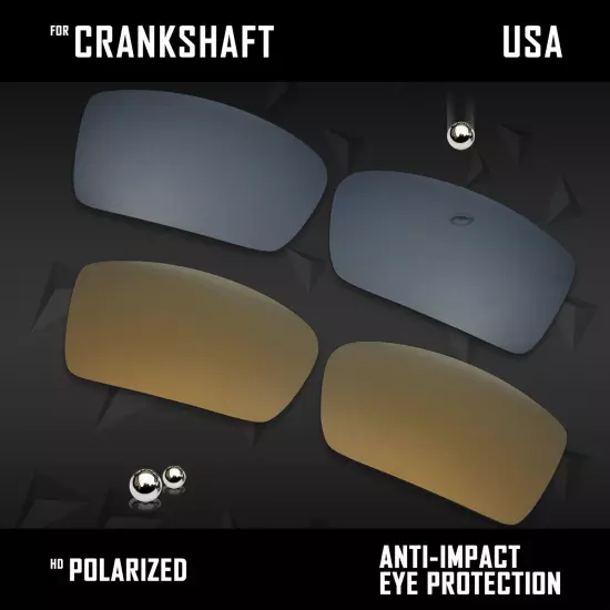 Anti Scratch Polarized Replacement Lenses for-Oakley Crankshaft OO9239 Options