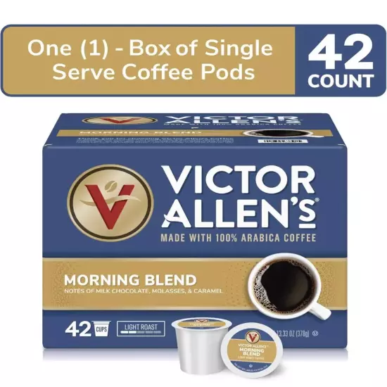 Victor Allen's Coffee Morning Blend, Light Roast, 42 Count, Single Serve Coffee