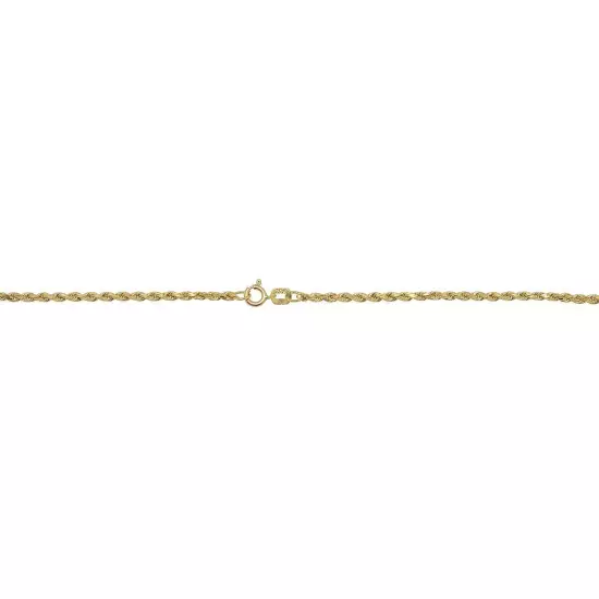 Real 10K Yellow Gold 2mm-7mm D/Cut Rope Chain Pendant Necklace 7"- 30" Hollow