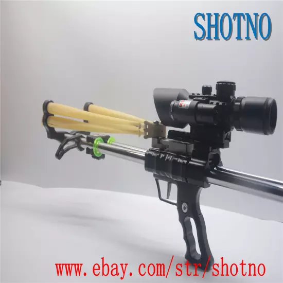 powerful hunting slingshot rifle catapult ST-8 black with High power green laser