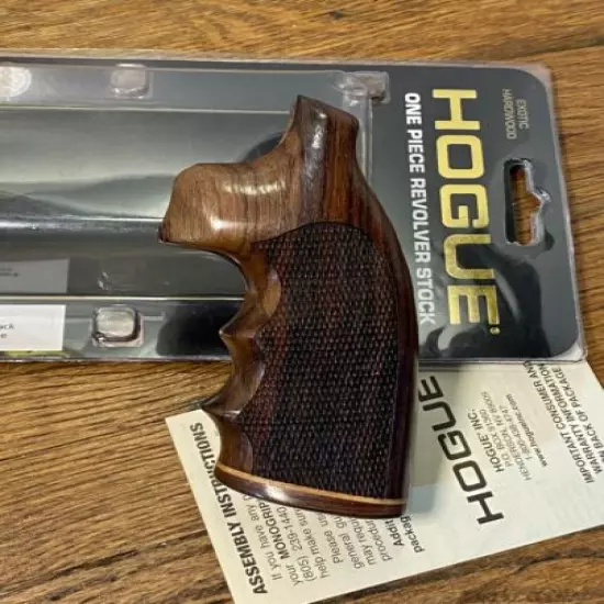 Hogue 49921 CHECKERED Rosewood Grip w/ Stripe Cap - COLT DIAMONDBACK (60's-90's)