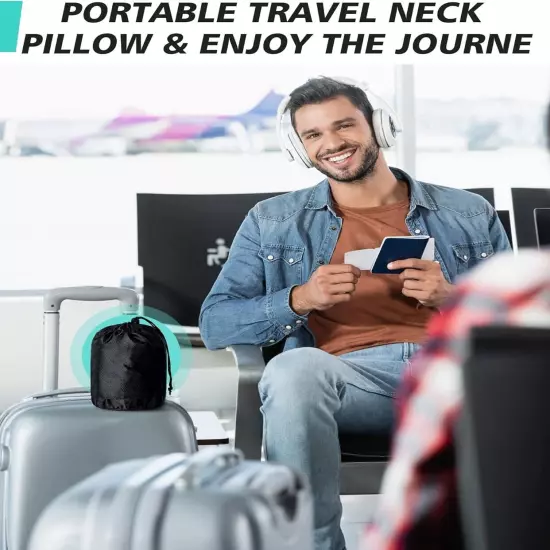 Neck Pillow for Travel, Inflatable Travel Neck Pillows for Airplanes