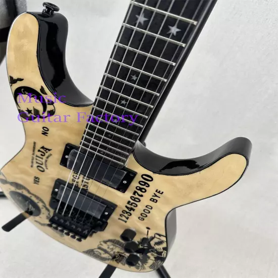 Solid New Natural ST Custom Ouija Electric Guitar Black Hardware Fast Ship