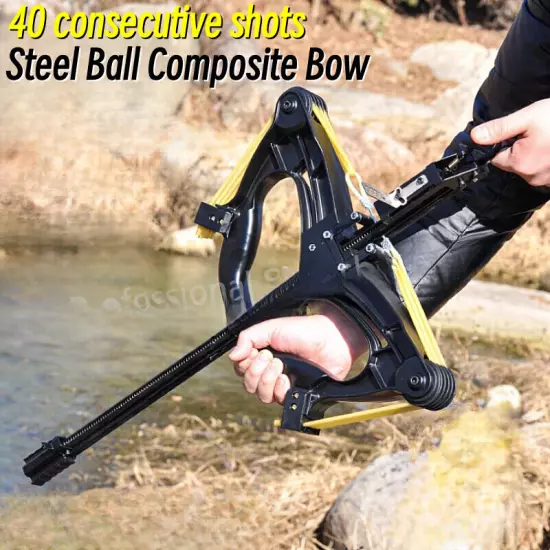 60LBS Slingshot Laser Metal Highpower Hunting Steel Ball Slingshot Composite Bow