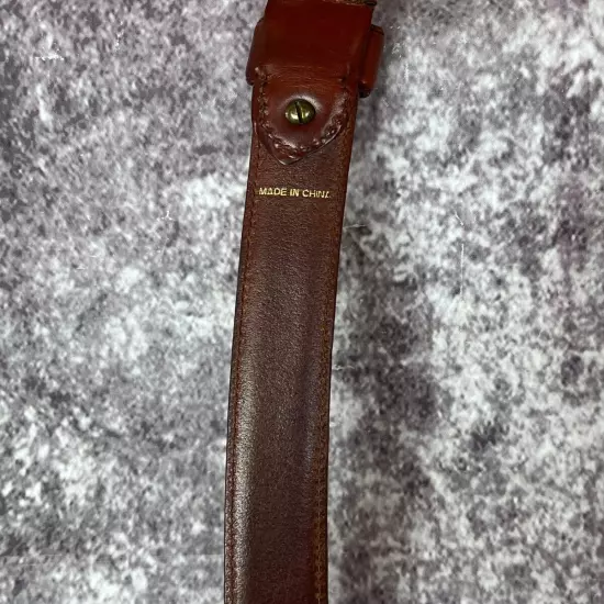 Vintage Kenneth Cole New York Genuine Leather Belt Size 42" Mens Brown Academia