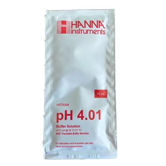 3x 20ml pH 4 Buffer Calibration Solution - 4.01/milwaukee/m10004/hanna/hi70004