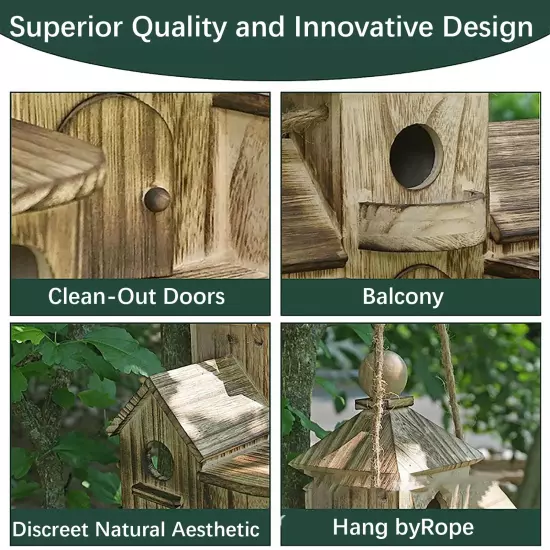 Stylish Solid Wood Outdoor Bird Cage - Spacious Villa with Warm Insulation for P