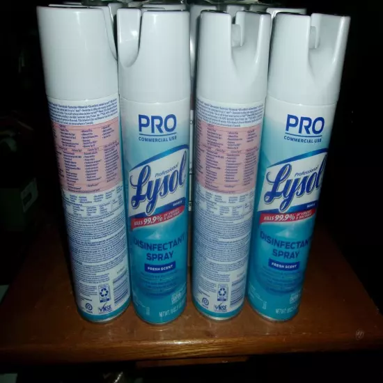 Professional LYSOL Brand (4) 19 oz. Aerosol Spray - Fresh Scent (4/CT) New