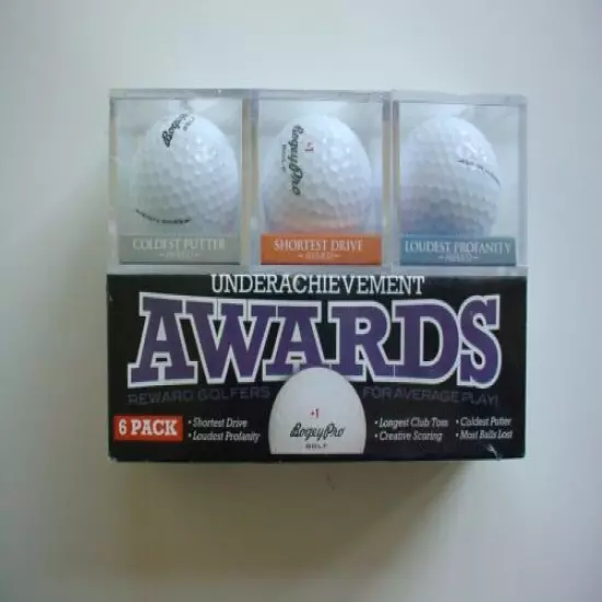 BogeyPro UNDERACHIEVEMENT AWARDS FOR GOLF VH9792 Six Humorous Golf Trophies NEW