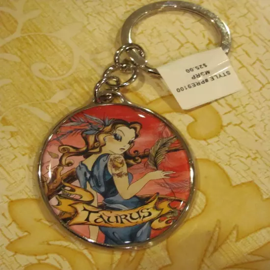 1990’s Isabella Fiore Tattoo Printed Zodiac Sign Keychain - RARE MSRP $25.00 NWT