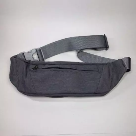 WATERFLY Fanny Pack Gray Water Resistant Small Waist Pouch Adj Belt Unisex