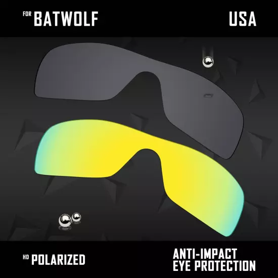 Anti Scratch Polarized Replacement Lenses for-Oakley Batwolf OO9101 Options