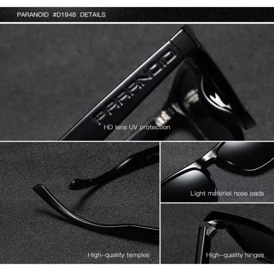 PARANOID Square Sport Polarized Sunglasses for Men Women Outdoor Driving Glasses