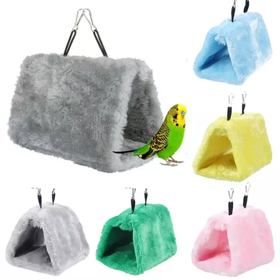 Parrot Parakeet Budgie Cave Tent Bed Winter Hanging Bird Hammock Cage Hut Plush