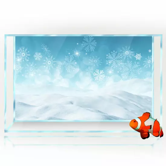 Aquarium Background Sticker, Winter Snowflakes Fish Tank Decorations Poster