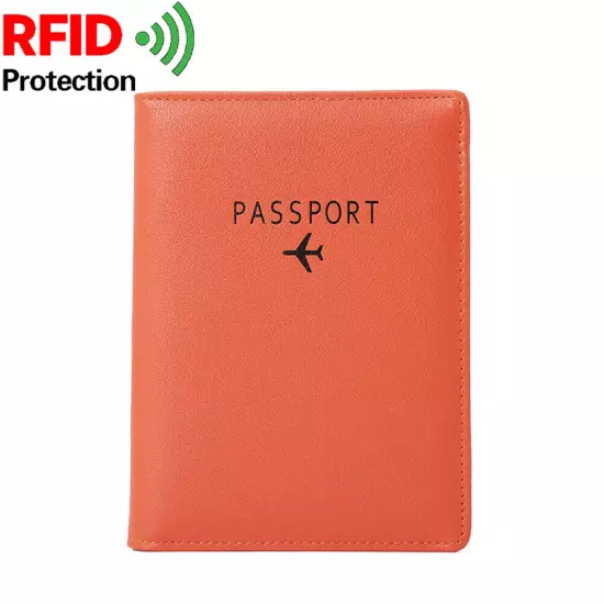 2Pcs Slim Leather Travel Passport Wallet RFID Blocking ID Card Case Cover