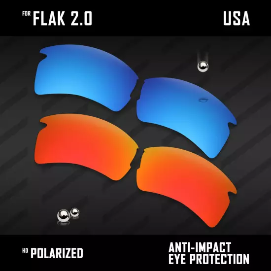 Anti Scratch Polarized Replacement Lenses for-Oakley Flak 2.0 OO9295 Options