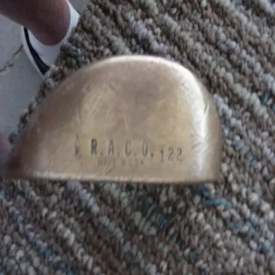 VINTAGE R.A.C.O. 122 BRASS RARE RH PUTTER 35 INCH EXCELLENT 1/2 MALLET ls