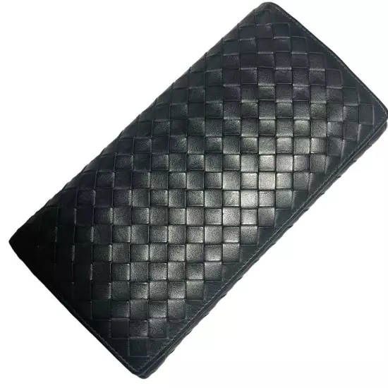 Bottega Veneta Bifold Long Wallet Intrecciato Black excellent free shipping