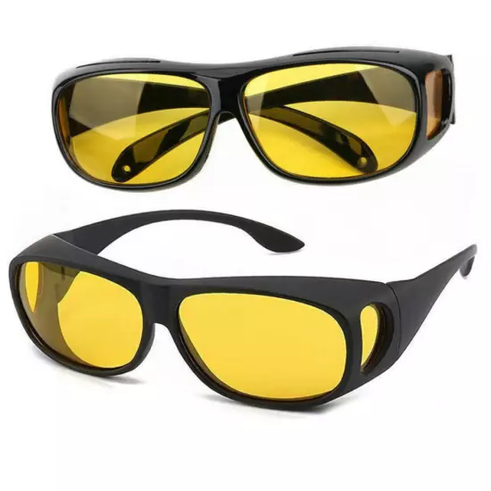 HD Night Driving Glasses Yellow Anti Glare Vision Tinted Unisex Sunglasses