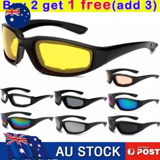 Motorcycle Glasses Riding Wind Resistant Pad Comfortable Jetski Windproof AU