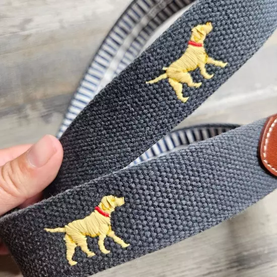 JT Spencer Belt Size 44 The Yellow Labrador Retreiver Embroidered Imperial Belt