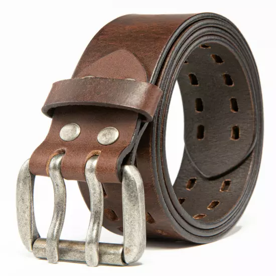 Men’s Top Grain Leather Belts for Men Genuine Solid Belt Workmen 1.5inch Width