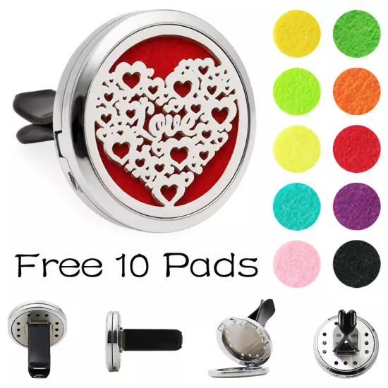 Car Diffuser Vent Clip Air Freshener Essential Oil Aroma diffuser Locket 10Pads 