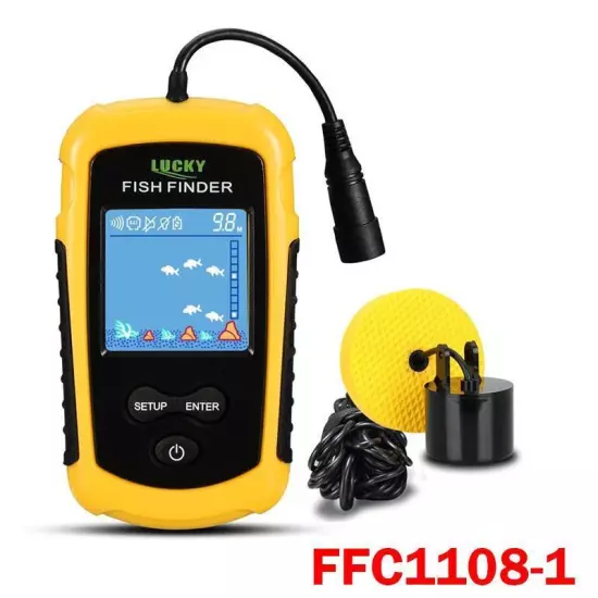 Rechargeable Fish Finder FF1108-1CWLA/CT Sonar Sensor Max 45M Water Depth