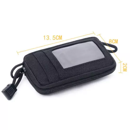 Black Tactical EDC Wallet Card Bag Wallet Purse Waist Pouch Waterproof Outdoor