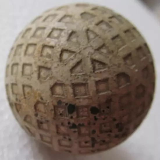 VINTAGE CLAN-MAC MESH GOLF BALL WITH UNUSUAL COVER PATTERN