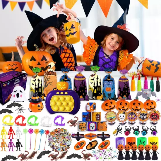 Exun 200PCS Halloween Party Favors, Bulk Toys for Treats,... 