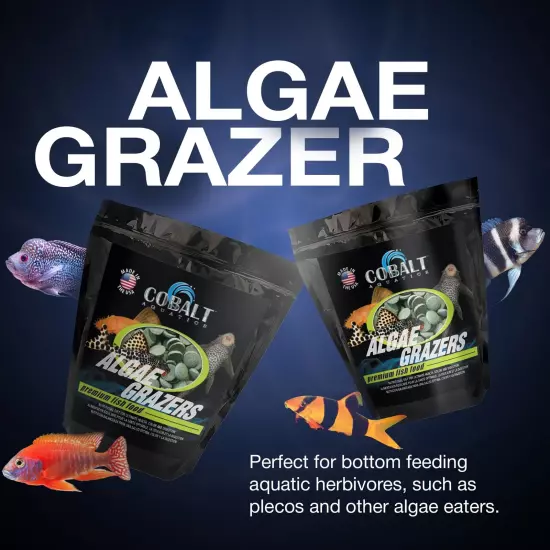 Cobalt Algae Grazers, 6 lbs - Plant-Based Diet for Plecos & Algae Eaters | Hi...