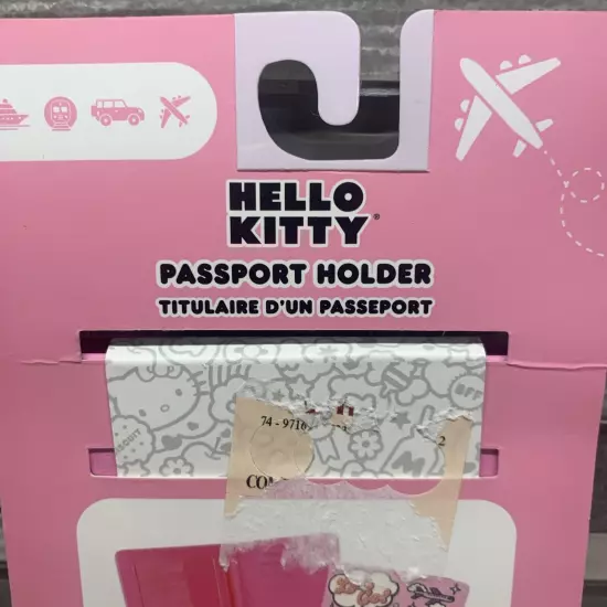 New Hello Kitty Pink Let's Go Travel Passport Holder By Sanrio