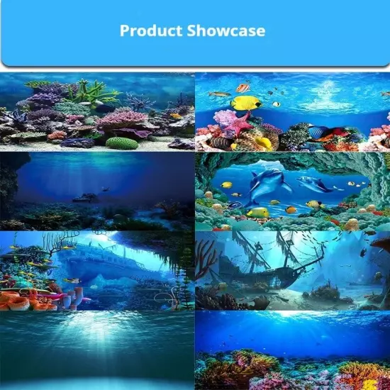 Aquarium Background Sticker Fish Tank Underwater Landscape Poster Decoration AU