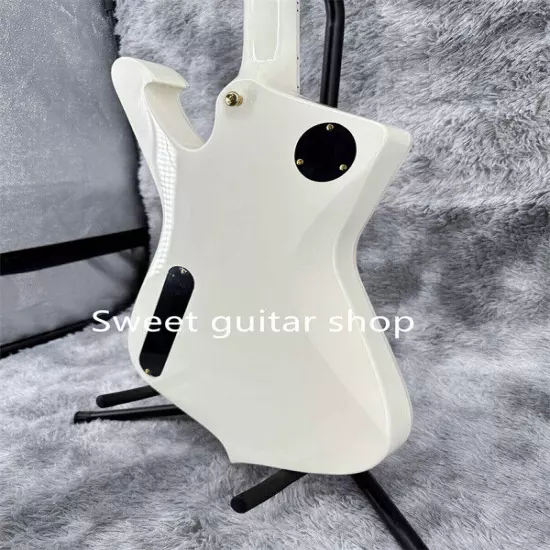 New White Iceman Electric Guitar Gold Hardware Fixed Bridge 2H Pickup Solid Body