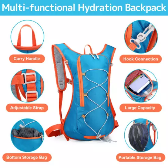 10L Hydration Backpack Pack + 2L Water Bladder, Cycling Hiking Reservoir System