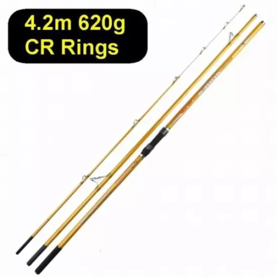 Surf Boat Fishing Rod Spinning Pole Tackle Carbon Super Hard Fast Gold CR Rings