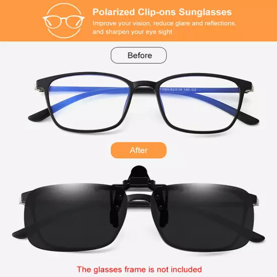 Polarized Unisex Clip On Flip Up Sunglasses for Men Women UV Protection Glasses