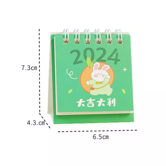 2024 Calendar Delicate Cute Refreshing Mini Desktop Notepad Coil Calendar BoJO