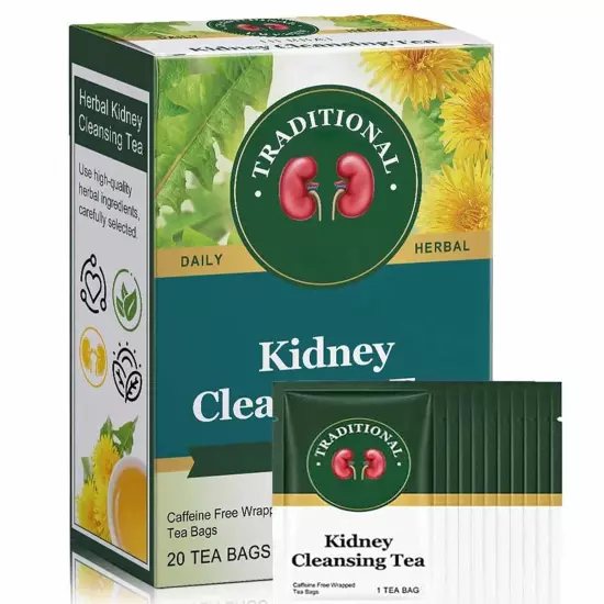 Kidney Cleansing Tea - Organic Traditional Healthy For Men 20 Bags/Box