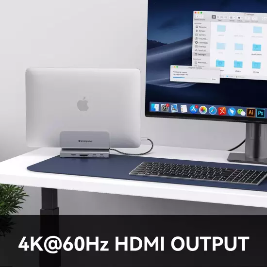 Macbook Docking Station USB C Dock Support M.2 Nvme SSD Not Included 4K 60Hz 3.2